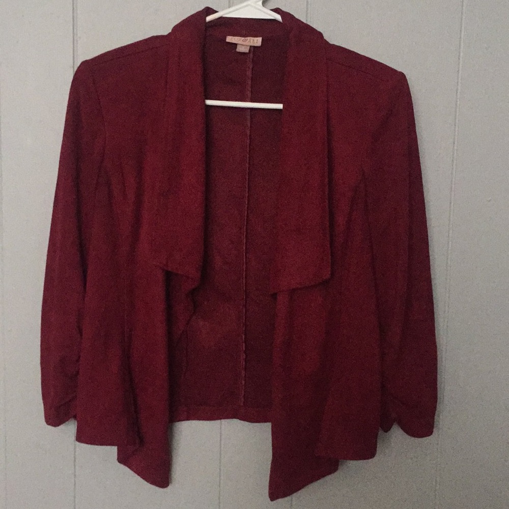 Burgundy suede blazer